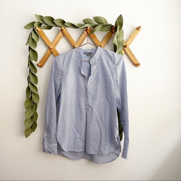 Vince Pin Striped Cotton Tunic Top - Picture 2 of 8